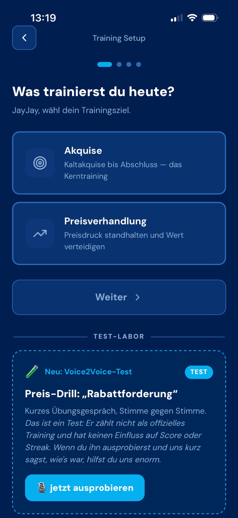 Club120 Trainingsauswahl: Themenwahl